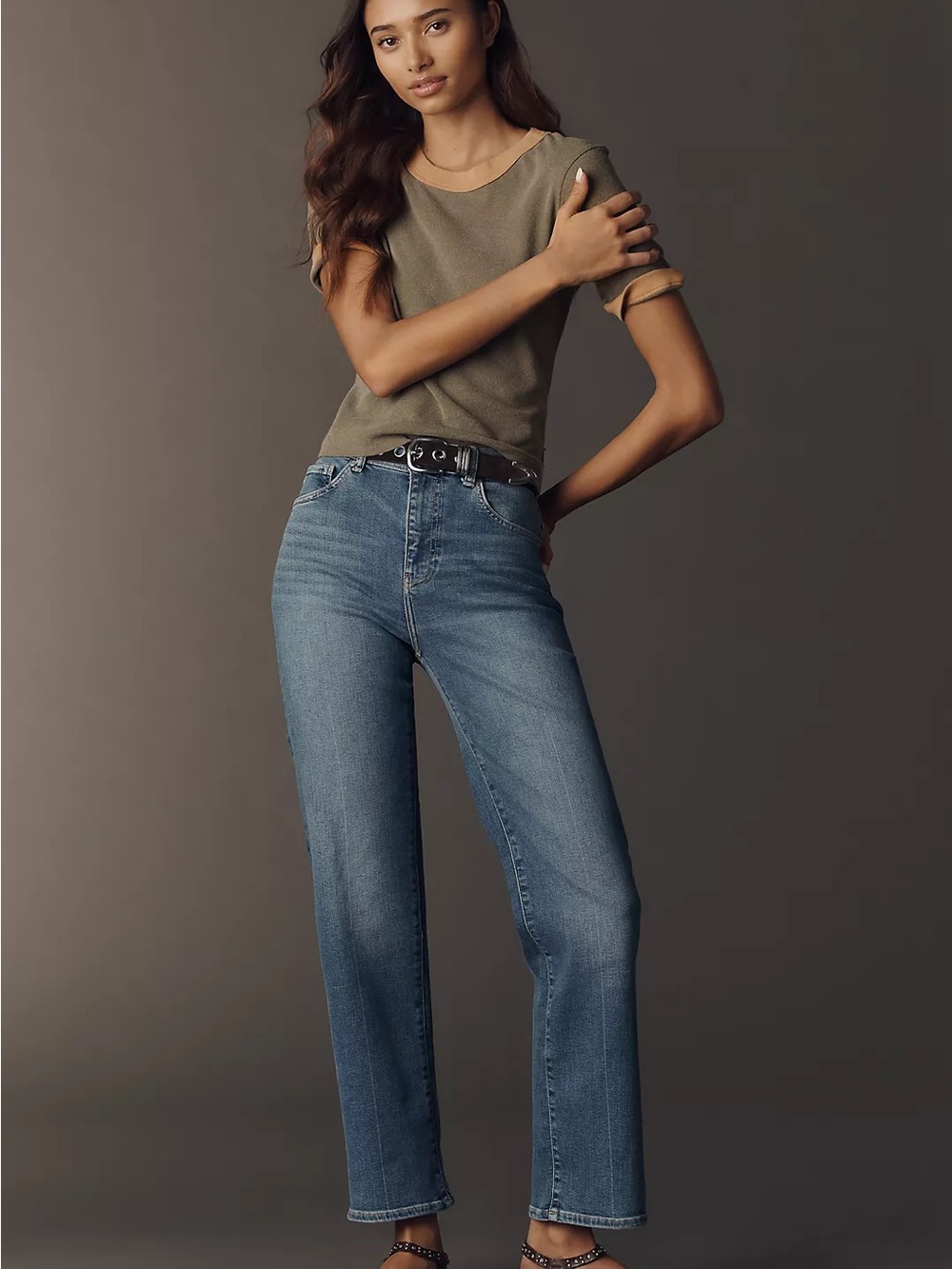 AG Brinley High-Rise Straight-Leg Jeans